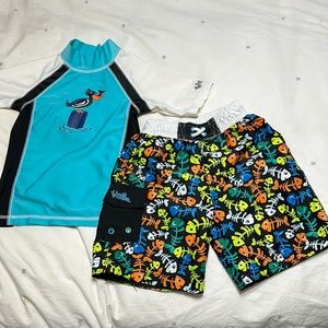Boys Swimsuit Shorts and T-shirt Set